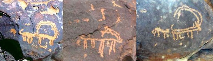 Fertility in Rock Art. Ibex and the dog represent the
 constellations of Orion and Canis Major, Negev Desert Rock Art