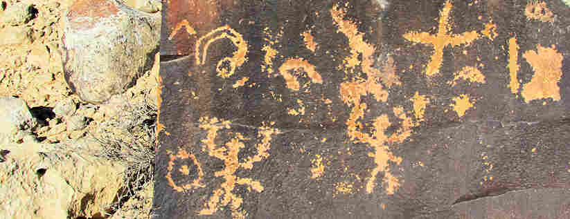 Negev Desert rock art panel showing astronomical and mythological symbols