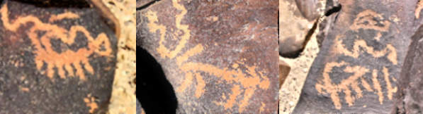 A coiled snake theatening an ibex a symbol of fertilty and indirectly the sun
